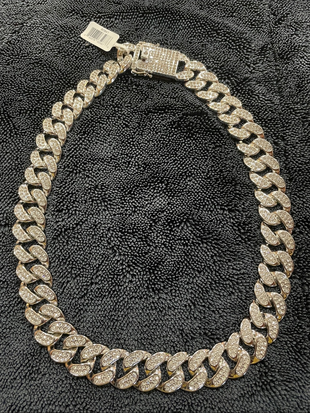Invicta Silver Pave Cuban Link Necklace
